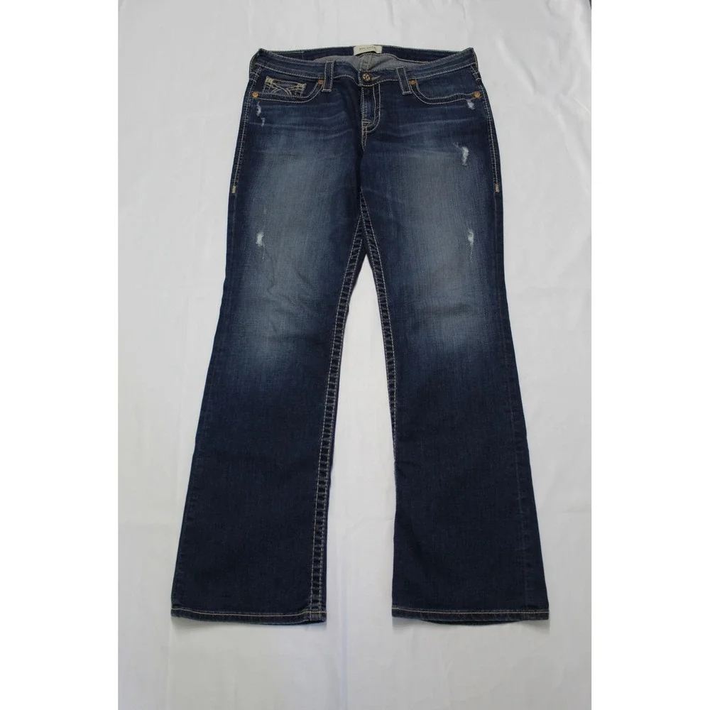 Big Star New Hazel Bootcut Jeans 32R Dark Wash Distressed Denim FWHAZRBS